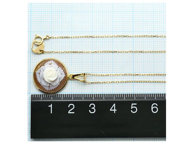 Autre Marque Collar de oro amarillo de 18K con camafeo de concha Dorado - vista 4