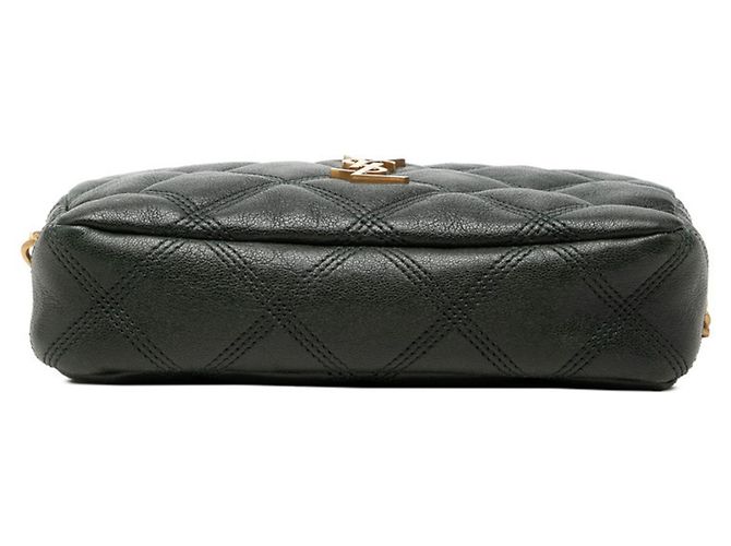 Pochette Becky con logo Saint Laurent YSL a doppia zip, borsa a tracolla con catena Verde - vista 3
