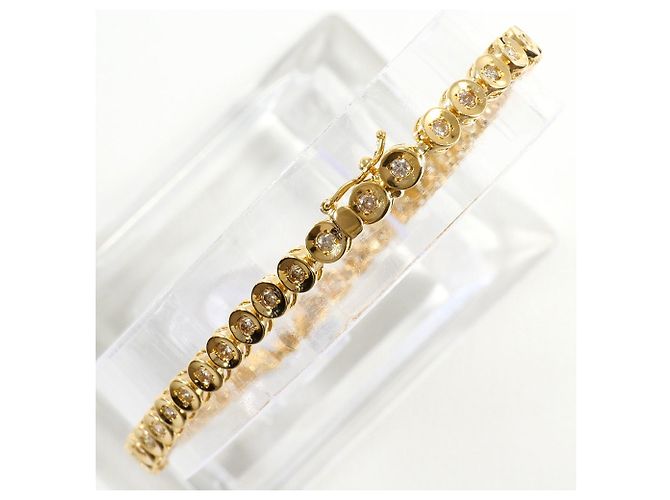 Autre Marque Bracciale con charm in oro giallo 18K con diamante D'oro - vista 3