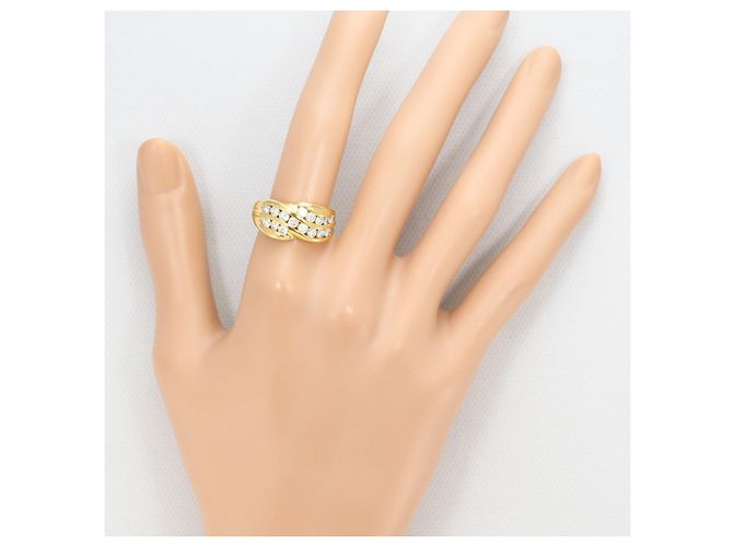Autre Marque 18K Gelbgold-Ring mit Diamant Golden - Ansicht 7