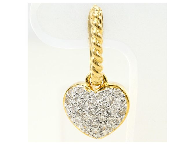 Autre Marque Orecchini a cerchio in oro giallo 18K e oro bianco con diamanti D'oro - vista 2