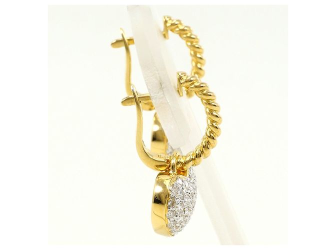 Autre Marque Orecchini a cerchio in oro giallo 18K e oro bianco con diamanti D'oro - vista 3