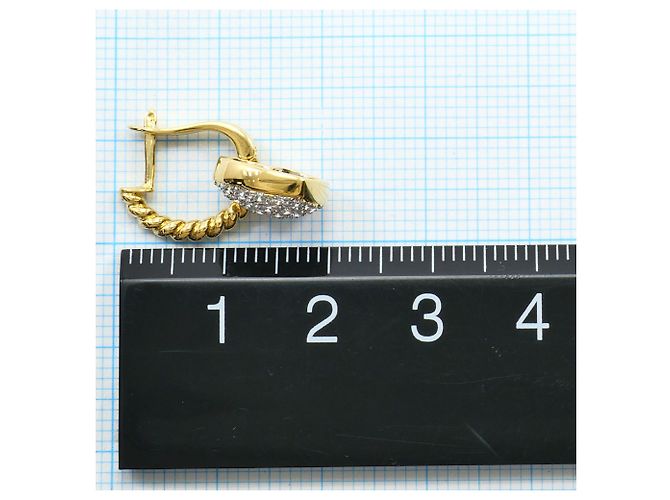 Autre Marque Orecchini a cerchio in oro giallo 18K e oro bianco con diamanti D'oro - vista 5