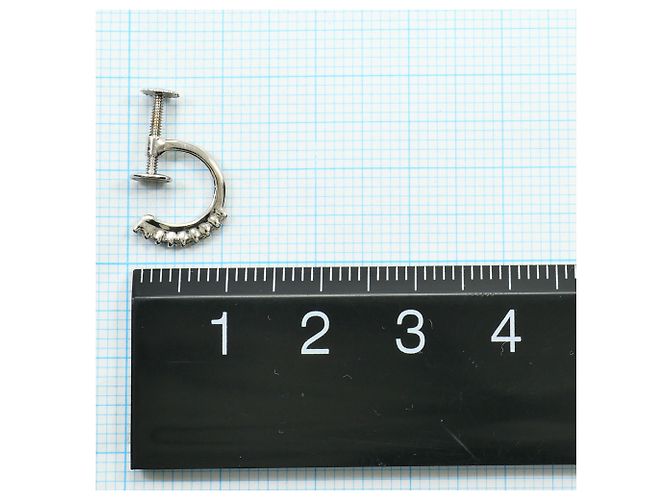 Autre Marque Orecchini a clip in diamante e oro bianco 14K e 18K D'oro - vista 3