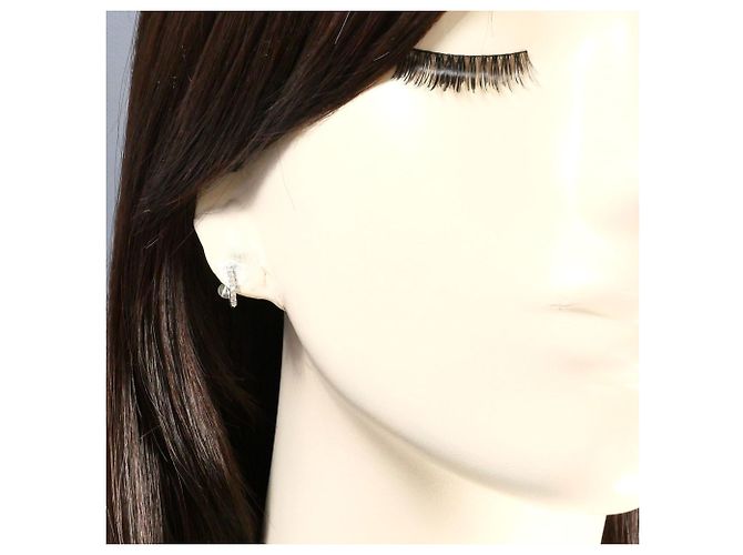 Autre Marque Orecchini a clip in diamante e oro bianco 14K e 18K D'oro - vista 4