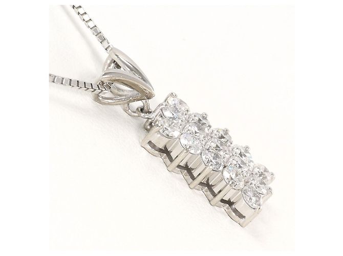 Autre Marque Elegante Platin-Halskette mit Diamant - Ansicht 2