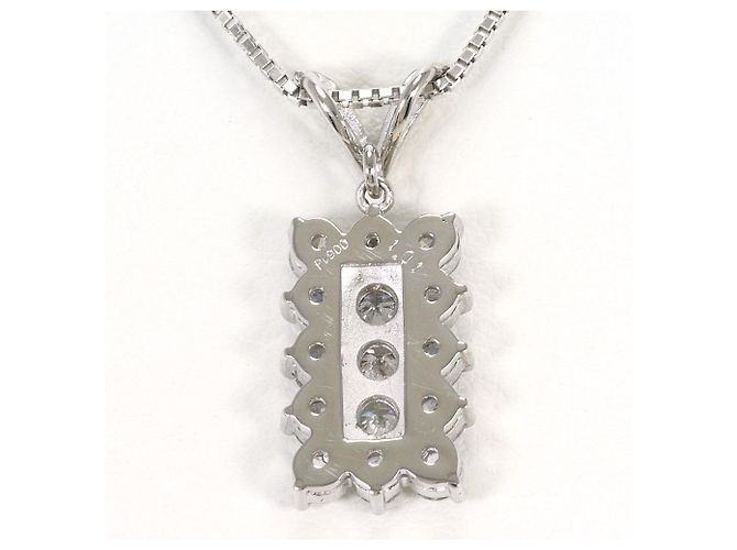 Autre Marque Elegante Platin-Halskette mit Diamant - Ansicht 3