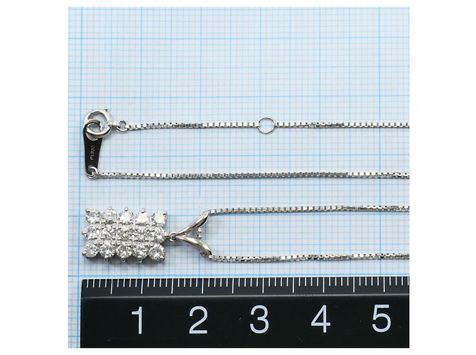 Autre Marque Elegante Platin-Halskette mit Diamant - Ansicht 5