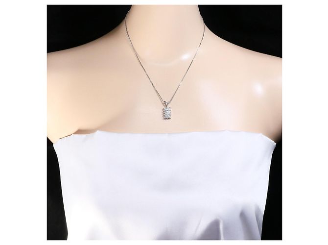 Autre Marque Elegante Platin-Halskette mit Diamant - Ansicht 6