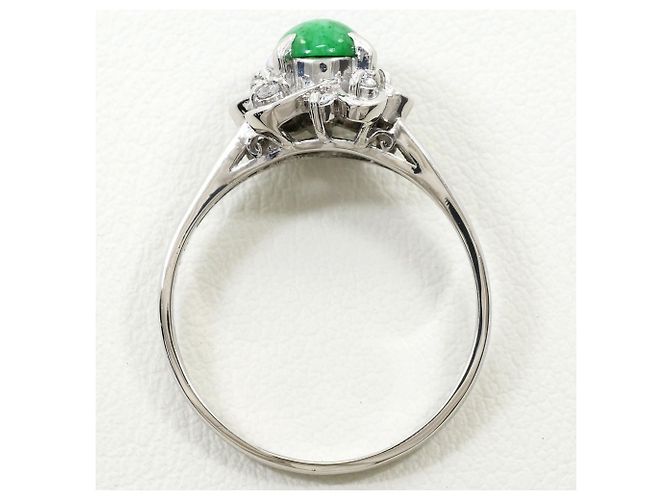 Autre Marque Platinring mit Jade und Diamant - Ansicht 2