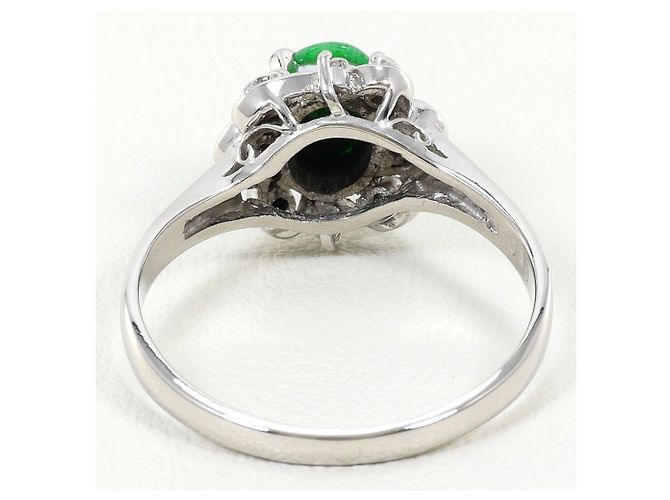 Autre Marque Platinring mit Jade und Diamant - Ansicht 3