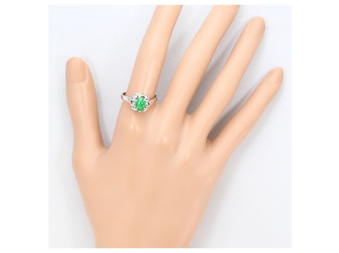 Autre Marque Platinring mit Jade und Diamant - Ansicht 5