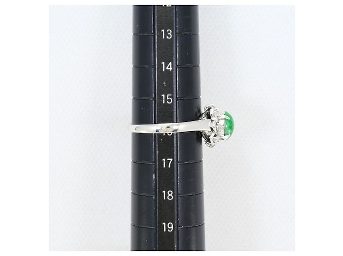 Autre Marque Platinring mit Jade und Diamant - Ansicht 6
