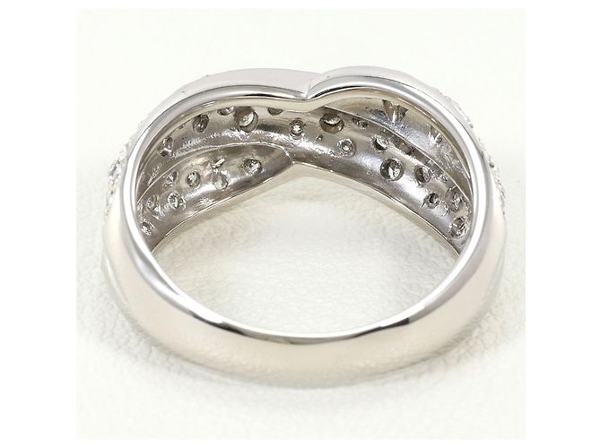 Autre Marque Anello a fascia in platino e diamanti - vista 4