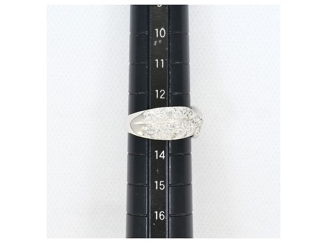 Autre Marque Anello a fascia in platino e diamanti - vista 8