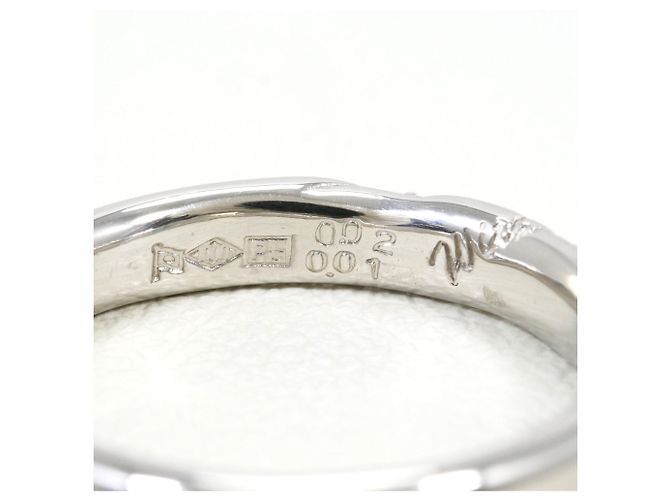 Autre Marque Anello a fascia in platino con accenti blu e diamanti - vista 4