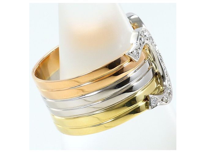 Autre Marque Platin- und Goldring mit Diamant Golden - Ansicht 3