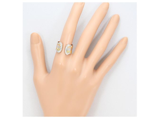 Autre Marque Platin- und Goldring mit Diamant Golden - Ansicht 6