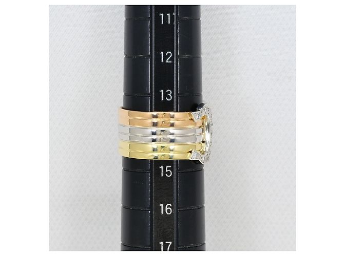 Autre Marque Platin- und Goldring mit Diamant Golden - Ansicht 7