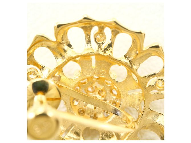 Autre Marque Orecchini a clip in oro giallo 18K con diamanti D'oro - vista 4