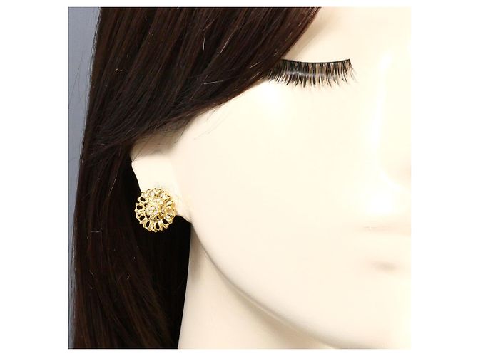 Autre Marque Orecchini a clip in oro giallo 18K con diamanti D'oro - vista 6