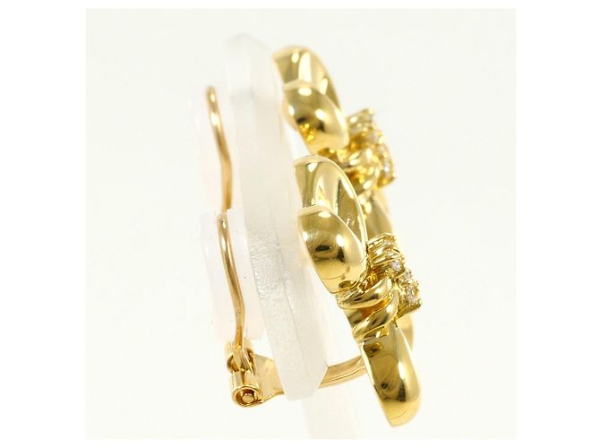 Autre Marque Orecchini a clip in oro giallo 18K con diamanti D'oro - vista 3
