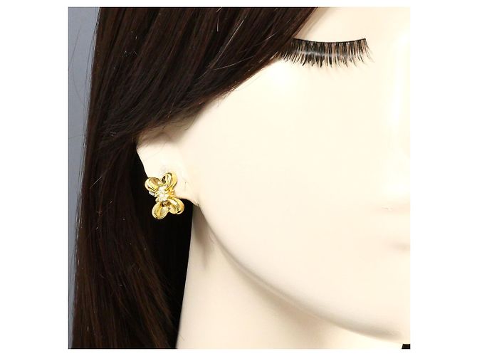 Autre Marque Orecchini a clip in oro giallo 18K con diamanti D'oro - vista 5
