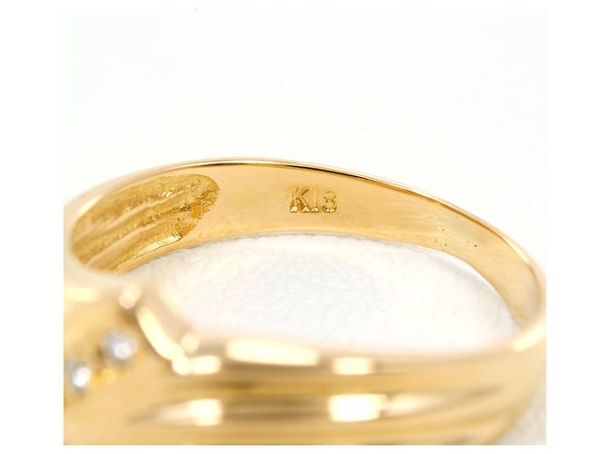 Autre Marque 18K Gelbgold-Ring mit Diamant Golden - Ansicht 4