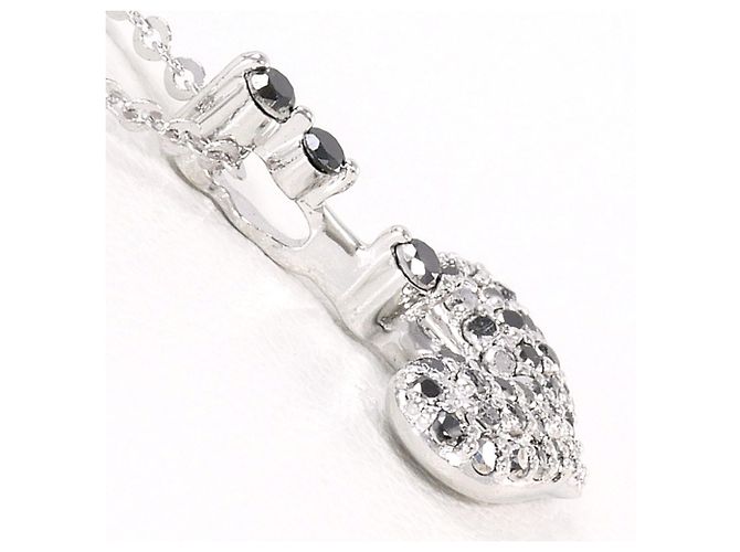 Autre Marque Collana in oro bianco 18K con diamante nero D'oro - vista 2