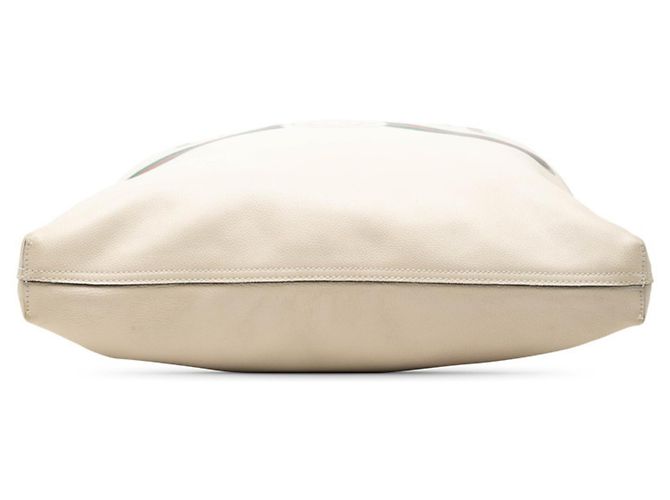 Borsa Tote a Spalla Gucci con Stampa Logo Bianco Crudo - vista 3