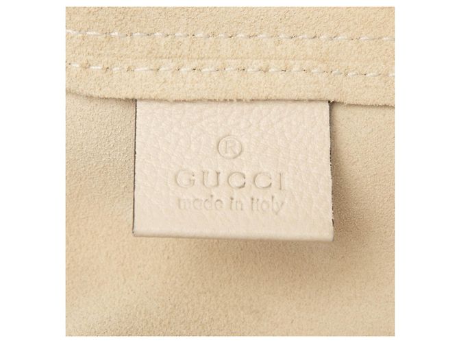 Borsa Tote a Spalla Gucci con Stampa Logo Bianco Crudo - vista 5