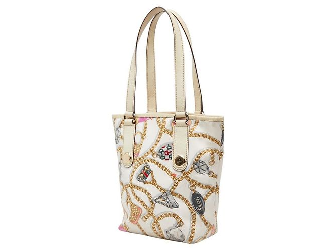 Borsa a mano con catena logo Gucci Bianco Multicolore - vista 2