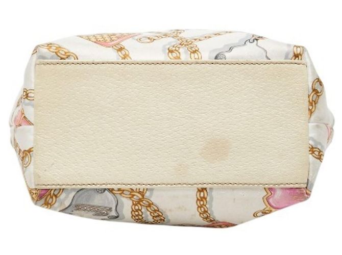 Borsa a mano con catena logo Gucci Bianco Multicolore - vista 3