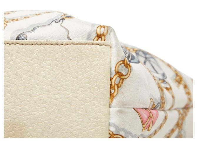 Borsa a mano con catena logo Gucci Bianco Multicolore - vista 4