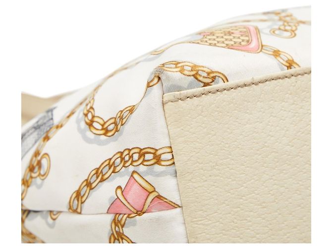 Borsa a mano con catena logo Gucci Bianco Multicolore - vista 5
