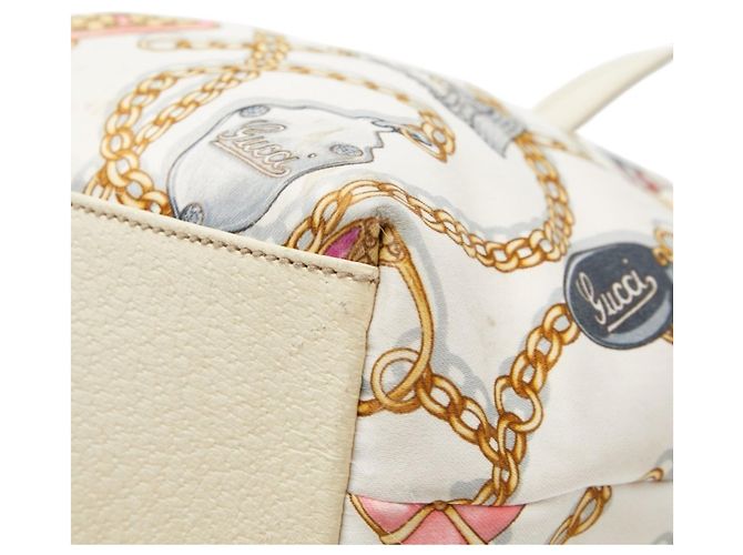 Borsa a mano con catena logo Gucci Bianco Multicolore - vista 6