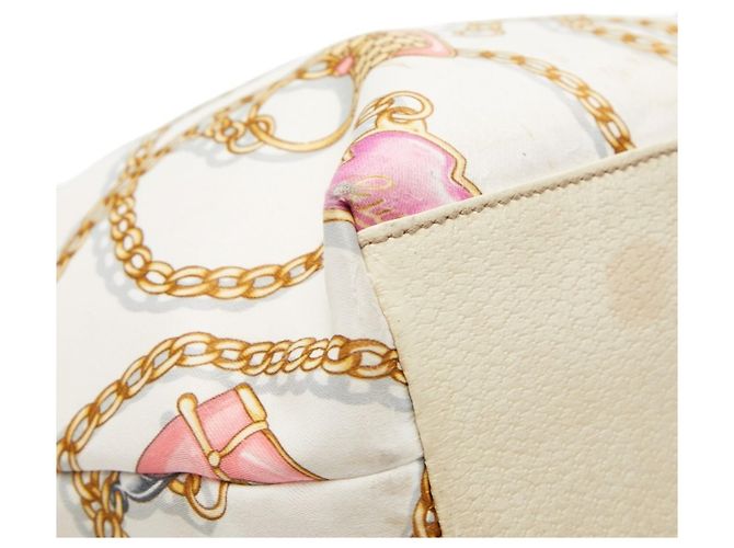 Borsa a mano con catena logo Gucci Bianco Multicolore - vista 7