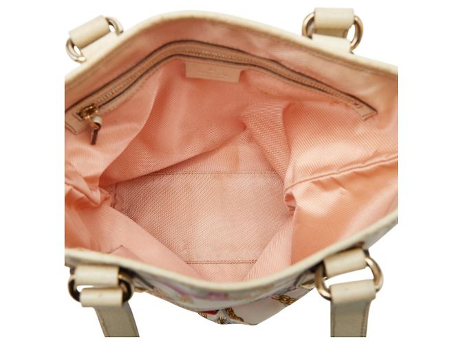Borsa a mano con catena logo Gucci Bianco Multicolore - vista 8