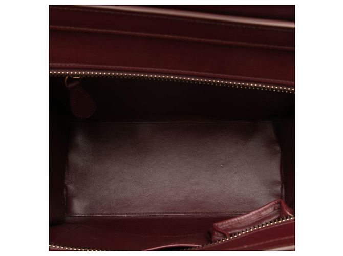 Céline Borsa Celine Luggage Micro Shopper Rosso Arancione Bordò - vista 4