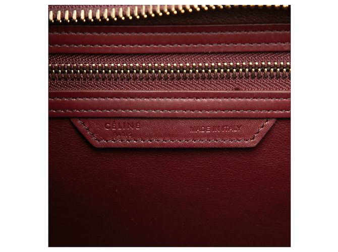 Céline Borsa Celine Luggage Micro Shopper Rosso Arancione Bordò - vista 5