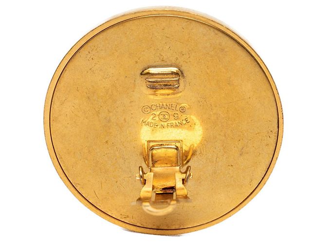 Orecchini a clip tondi Chanel Coco Mark D'oro - vista 3