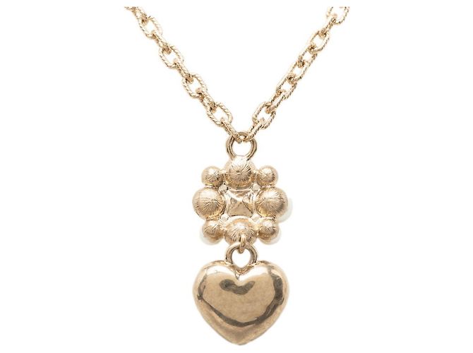 Collana con pendente Chanel Coco Mark Heart Flower D'oro - vista 2