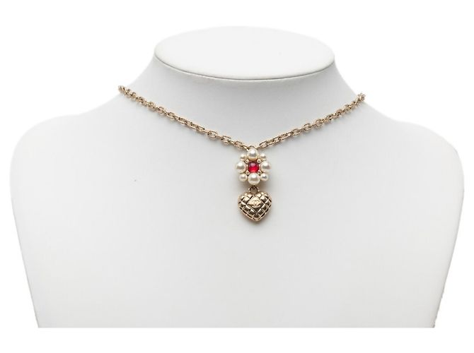 Collana con pendente Chanel Coco Mark Heart Flower D'oro - vista 5