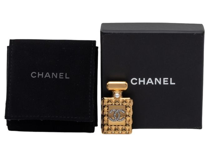Chanel Coco Mark Matelassé Parfümflakon Brosche Golden - Ansicht 4