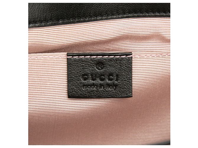 Borsa a tracolla in pelle nera con Interlocking G Gucci Nero - vista 5