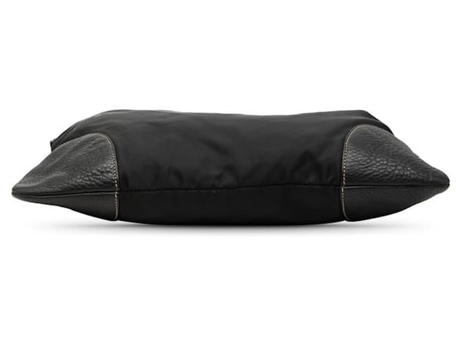 Borsa a tracolla con placca logo Triangle Prada Nero - vista 3