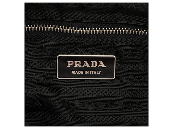Borsa a tracolla con placca logo Triangle Prada Nero - vista 5