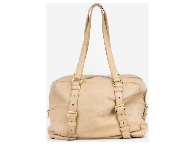 Borsa a tracolla shopper Bauletto Prada anni 2000 Beige - vista 4
