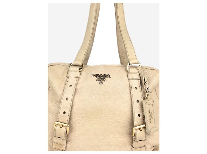 Borsa a tracolla shopper Bauletto Prada anni 2000 Beige - vista 5