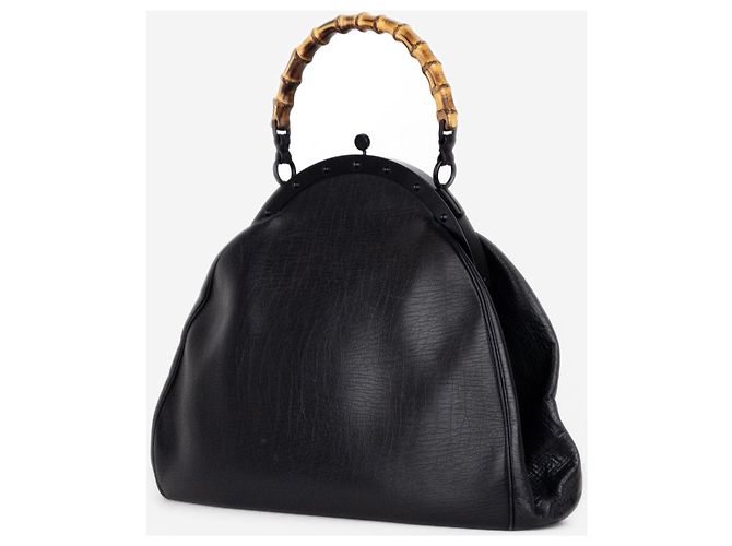 Borsa Gucci by Tom Ford SS03 Large Bamboo Top Handle Nero - vista 2